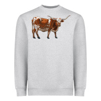 Heather Grey longhorn Heavyweight Sweatshirt - RanaPortraitStore