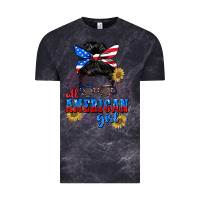 Cloud Black All American girl 4th of July Vintage Tee - CowGirlArtShop