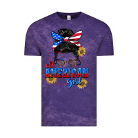 Cloud Purple All American girl 4th of July Vintage Tee - CowGirlArtShop