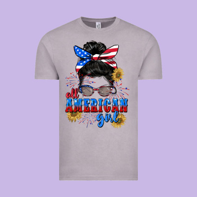 All American Girl 4th Of July Vintage Tee Designed By Cowgirlartshop