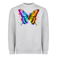 Heather Grey rainbow butterfly Heavyweight Sweatshirt - Zillion Design Studio