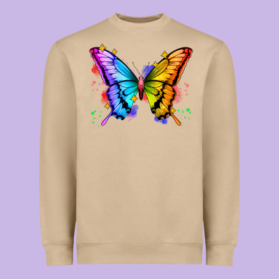Rainbow Butterfly Heavyweight Sweatshirt Designed By Zillion Design Studio