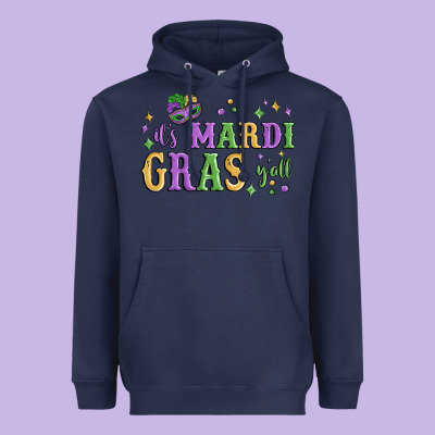 It's Mardi Gras Y'all Heavyweight Hoodie Designed By Maliassmallbusiness
