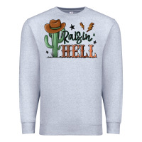 Heather Grey raisin hell cowboy cactus Premium Sweatshirt - MaliasSmallBusiness