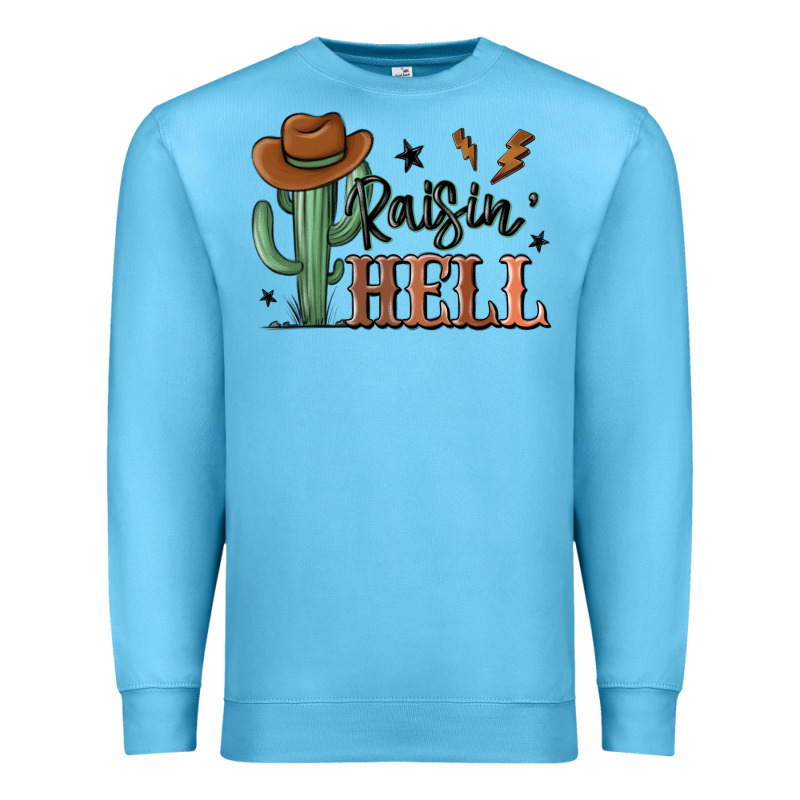 Raisin Hell Cowboy Cactus Premium Sweatshirt by MaliasSmallBusiness | Teevron