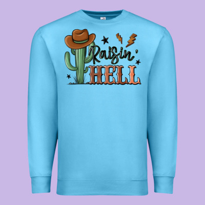 Raisin Hell Cowboy Cactus Premium Sweatshirt Designed By Maliassmallbusiness