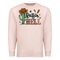 Pale Pink raisin hell cowboy cactus Premium Sweatshirt - MaliasSmallBusiness