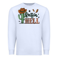 White raisin hell cowboy cactus Premium Sweatshirt - MaliasSmallBusiness