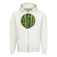 Oatmeal Heather cactus Zipper Hoodie - BarkalooDesign