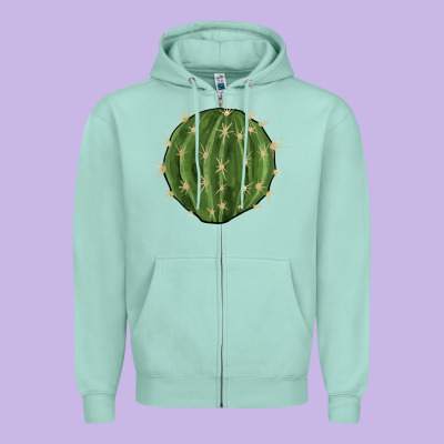 Cactus Zipper Hoodie Designed By Barkaloodesign
