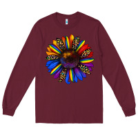 Burgundy pride sunflower Long Sleeve Tee - JahusDesignShop