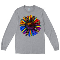 Heather Grey pride sunflower Long Sleeve Tee - JahusDesignShop