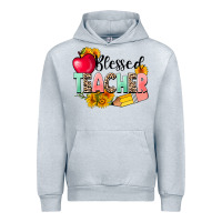 Heather Grey blessed teacher Urban Hoodie - NancyCooperArtShop