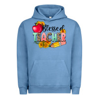 Pigment Pebble Blue blessed teacher Urban Hoodie - NancyCooperArtShop