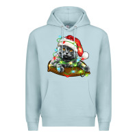 Blue Mist christmas scottish fold cat Premium Hoodie - LillyAllenDesigns