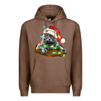 Chestnut christmas scottish fold cat Premium Hoodie - LillyAllenDesigns