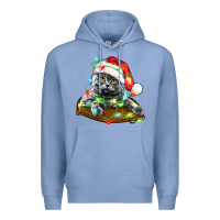 Colony Blue christmas scottish fold cat Premium Hoodie - LillyAllenDesigns