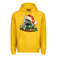 Lemon christmas scottish fold cat Premium Hoodie - LillyAllenDesigns