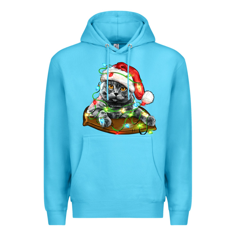 Christmas Scottish Fold Cat Premium Hoodie by LillyAllenDesigns | Teevron