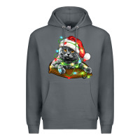 Rock christmas scottish fold cat Premium Hoodie - LillyAllenDesigns