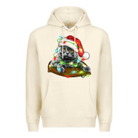 Sandshell christmas scottish fold cat Premium Hoodie - LillyAllenDesigns