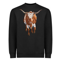 Black longhorn cow Heavyweight Sweatshirt - RanaPortraitStore