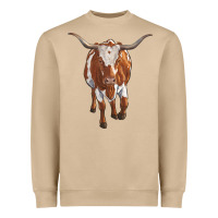 Mushroom longhorn cow Heavyweight Sweatshirt - RanaPortraitStore