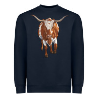 Navy longhorn cow Heavyweight Sweatshirt - RanaPortraitStore