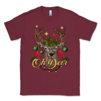 Burgundy oh deer Christmas Classic Tee - BundleAndBundleShop