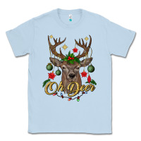Dusty Blue oh deer Christmas Classic Tee - BundleAndBundleShop