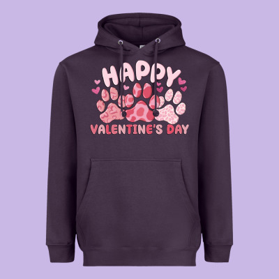 Happy Valentine's Day Heavyweight Hoodie Designed By Maliassmallbusiness