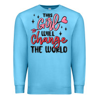 Ocean Blue this girl will change the world Premium Sweatshirt - MaliasSmallBusiness