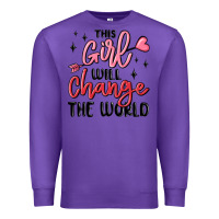Purple this girl will change the world Premium Sweatshirt - MaliasSmallBusiness