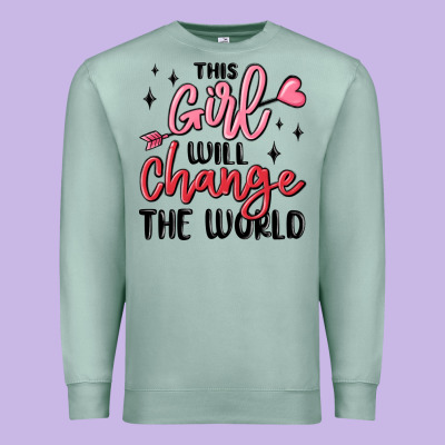 This Girl Will Change The World Premium Sweatshirt Designed By Maliassmallbusiness
