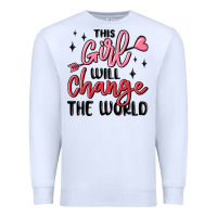 White this girl will change the world Premium Sweatshirt - MaliasSmallBusiness