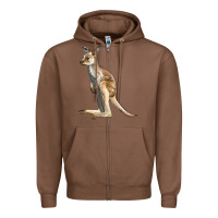 Chestnut baby kangaroo Zipper Hoodie - LillyAllenDesigns