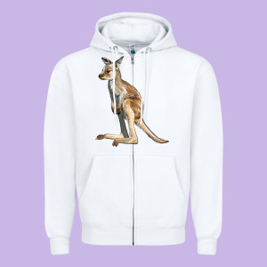 Baby Kangaroo Zipper Hoodie Designed By Lillyallendesigns