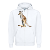 White baby kangaroo Zipper Hoodie - LillyAllenDesigns