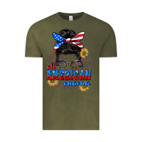 Vintage Olive All American Mama 4th of July Vintage Tee - CowGirlArtShop