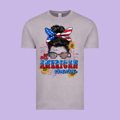 All American Mama 4th Of July Vintage Tee Designed By Cowgirlartshop