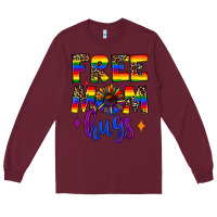 Burgundy free mom hugs Long Sleeve Tee - JahusDesignShop