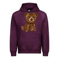 Mauve Wine bear Urban Hoodie - texasbilliewilder