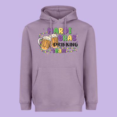 Mardi Gras Drinking Team Heavyweight Hoodie Designed By Maliassmallbusiness