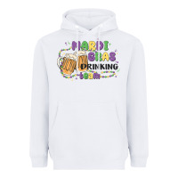 White mardi gras drinking team Heavyweight Hoodie - MaliasSmallBusiness