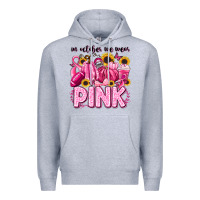 Heather Grey in october we wear pink football Premium Hoodie - LillyAllenDesigns