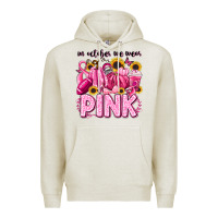 Oatmeal Heather in october we wear pink football Premium Hoodie - LillyAllenDesigns