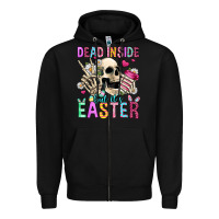 Black dead inside but it's easter Zipper Hoodie - Jasminsmagicworld