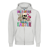 Dove Grey dead inside but it's easter Zipper Hoodie - Jasminsmagicworld