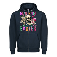 Navy dead inside but it's easter Zipper Hoodie - Jasminsmagicworld