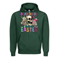 Sports Green dead inside but it's easter Zipper Hoodie - Jasminsmagicworld